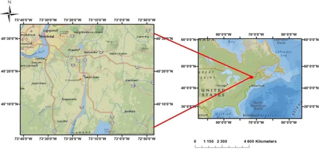 Figure 1. Map of the study area: Saint-Jean-sur-Richelieu, Canada.