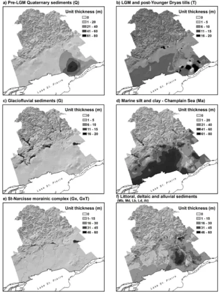 Figure 6. Thickness grids (m) of Quaternary deposits.   Figure 6  