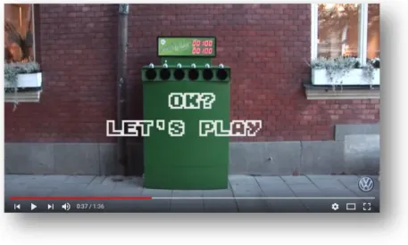 Figure 16 - Capture d'écran de la borne d'arcade installée par Volkswagen (source : Youtube) 