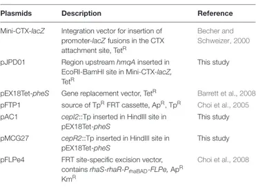 TABLE 2 | Plasmids used in this study.