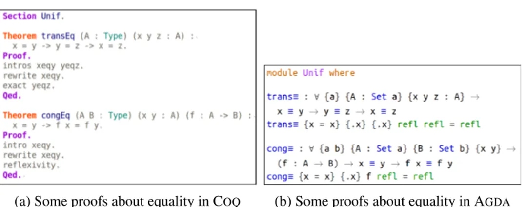 Figure 2.18 displays the proof of two basic properties about equality: the tran-