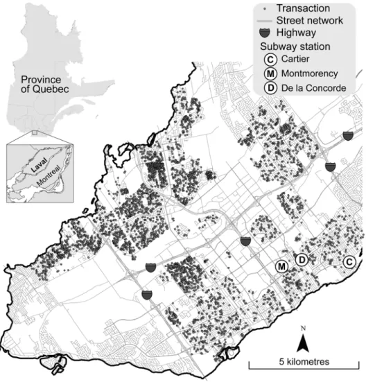Figure 1: City map and spatial distribution of the transactions               