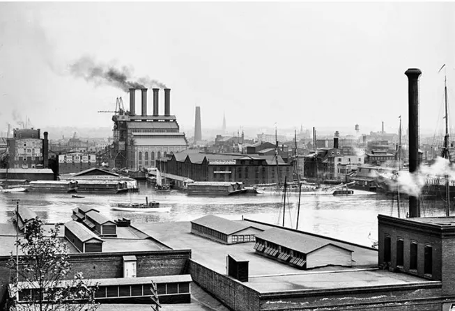 Figure 19: Port d'Inner Harbor à Baltimore durant le 19e siècle / Source :  https://envisionbaltimore.blogspot.com/ (2018)