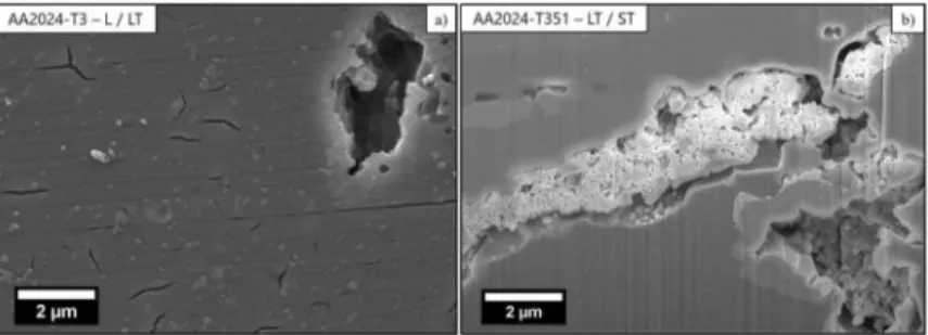 Fig. 9. SEM-FEG observations  of AA2024  samples  after  degreasing  and  deoxidation  (deoxidation  2  solution)
