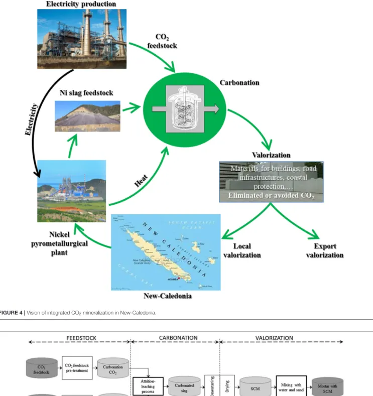 FIGURE 4 | Vision of integrated CO 2 mineralization in New-Caledonia.