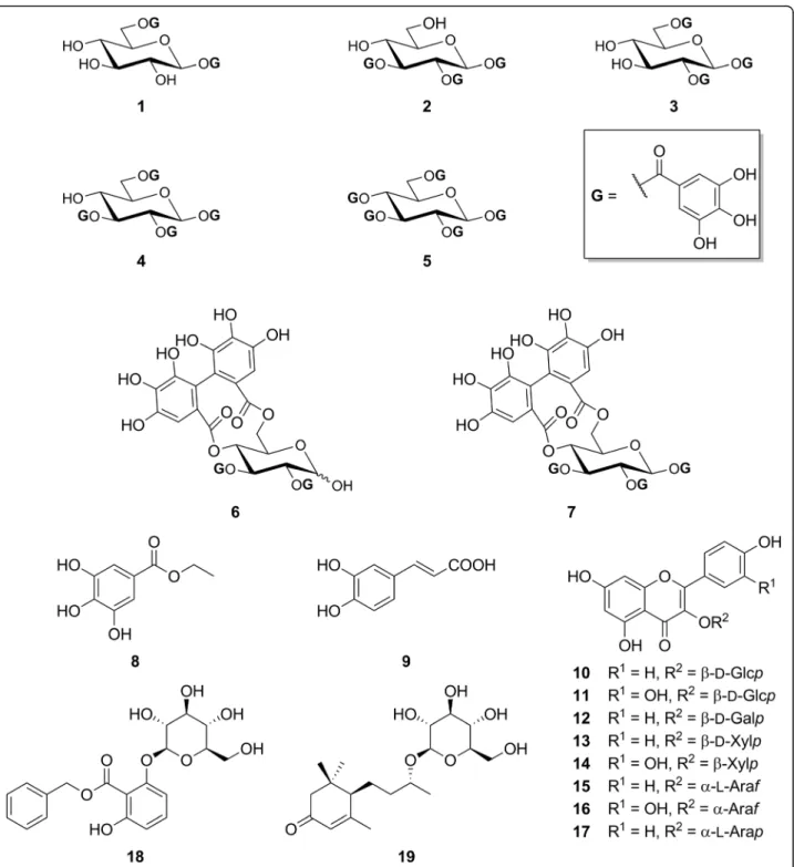 Fig. 4 Structures of the isolated compounds from Cornus canadensis