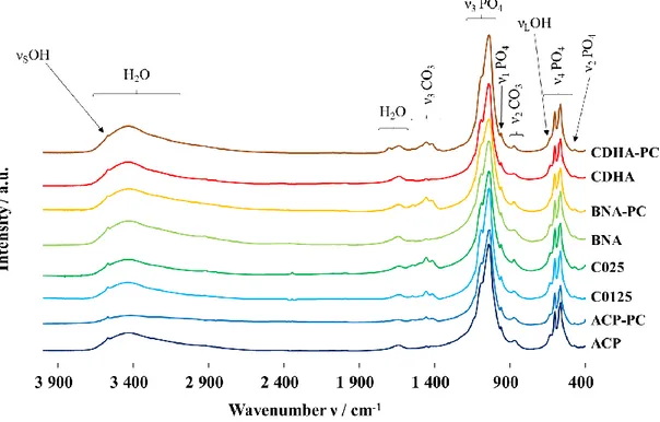 Figure A.5: FTIR spectra of SPS ceramics from 4000 cm -1  to 400 cm -1 . 