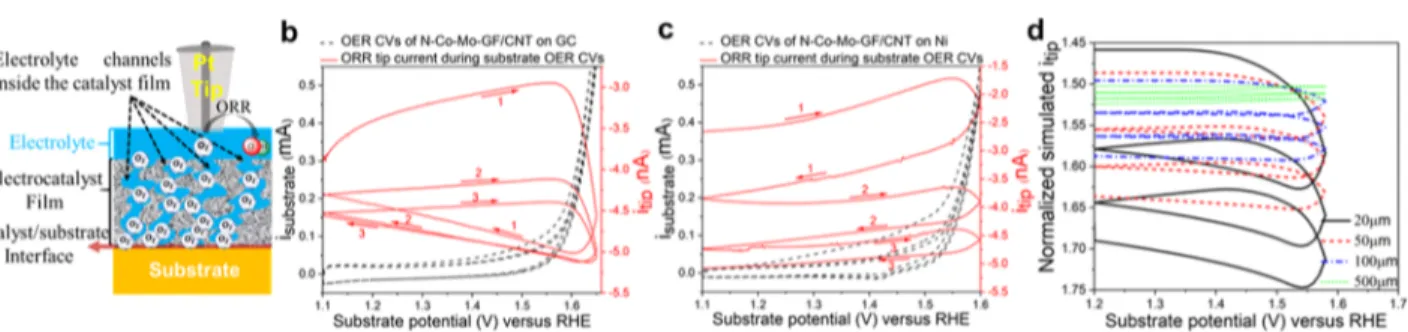 Figure 7 c shows high-resolution N 1s spectra of the N −Co− Mo−GF/CNT sample before and after the electrochemical measurements