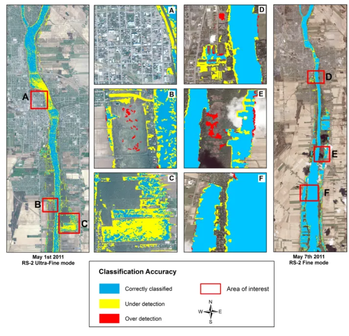 Fig. 8: Contingency maps of the final refined classification of “open water” objects deriving from 605 