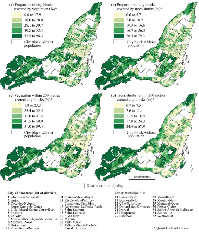 Figure 1. Vegetation indicators at the city block level 