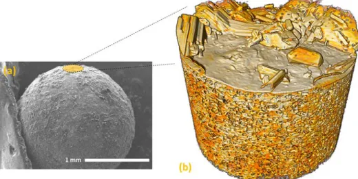 Figure 4. (a) Benchtop SEM image of an HQ-alumina composite (obtained with a Hirox microscope)