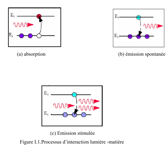 Figure I.1.Processus d’interaction lumière -matière