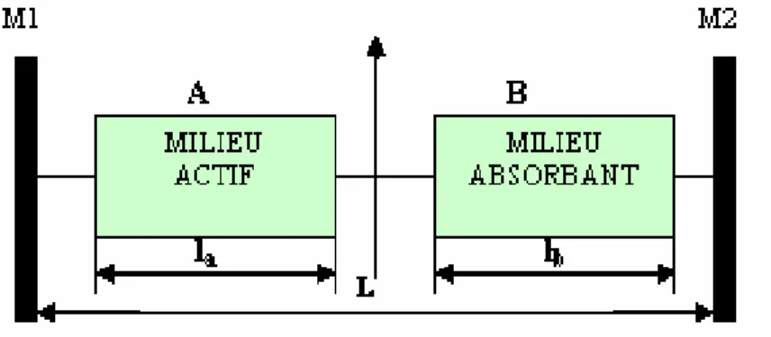 Figure III.1. Structure d'un laser à absorbant saturable 