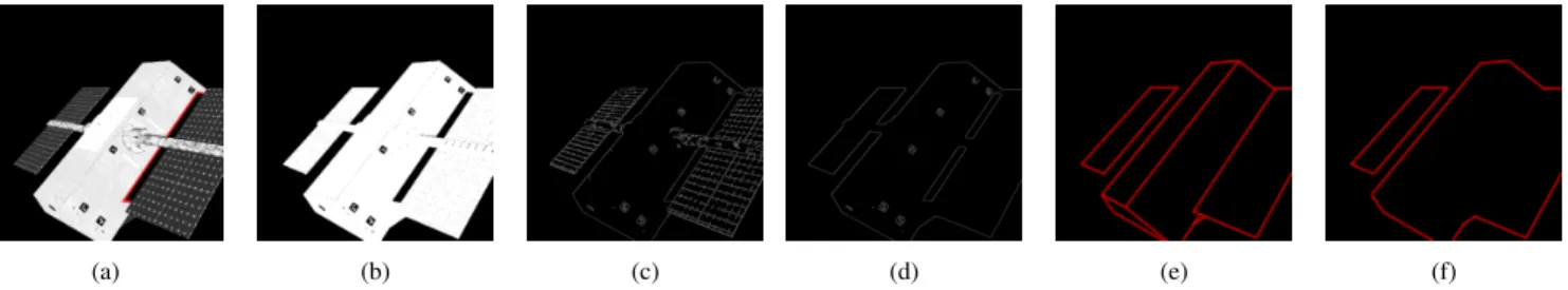 Fig. 1. 1(a) Greyscale image. 1(b) Thresholded image. 1(c) Canny edge extraction on greyscale image