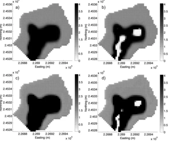 Figure 10. Spatial distribution of ET a (mm/d) on simulation day 270 (12 November) of the dry scenario with (a) no oxygen stress