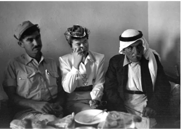 Figure 6: An Israeli officer and Anne Liepah, American Haganah correspondent, in the house  of the Mukhtar (village elder) in Iqrit, 1948 (photographer unknown, Government Press 
