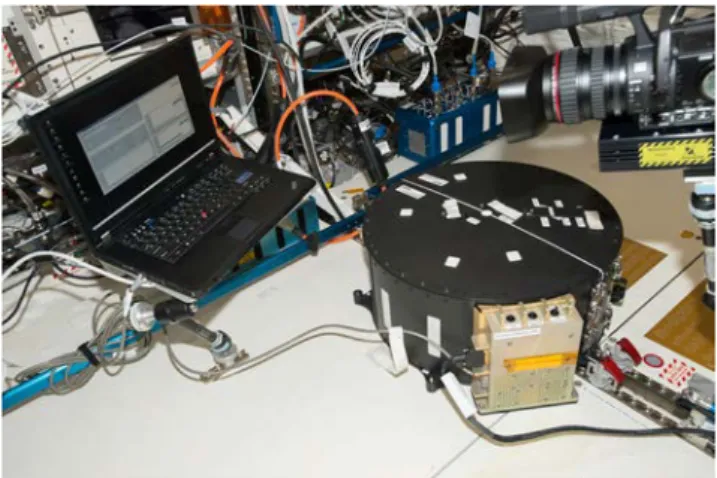 Fig. 6 The FLUIDICS experiment fixed to the ISS structure