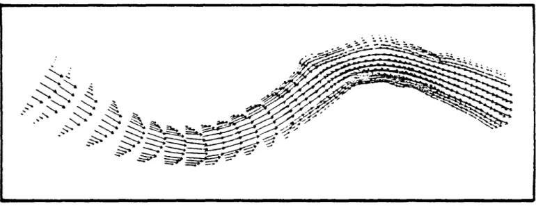 Fig. 9 CHAMP DE VITESSE ET LIGNES DE COURANT 