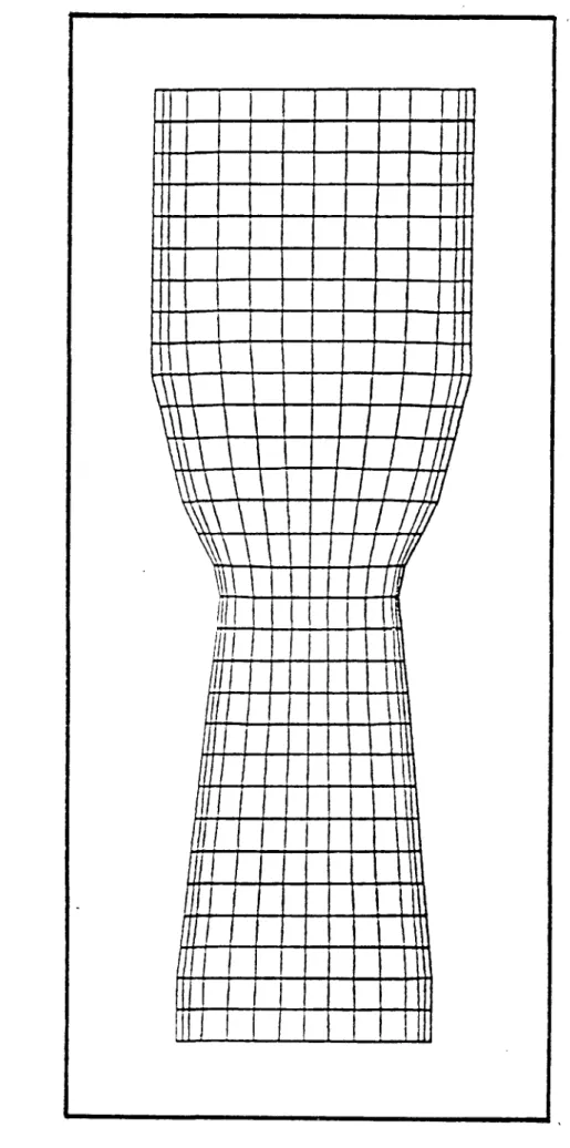Fig. 3 MAILLAGE CURVILIGNE D'UN CONVERGENT  DIVERGENT 