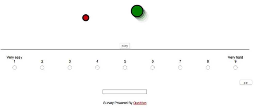 Figure 4.3. Screenshot of a moving-target question with φ = 45 ◦ . The anchor is represented