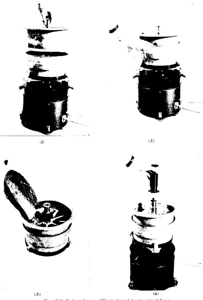 Figure 3-14 : Quelques photos sur différentes étapes de la préparation de l'essai. 