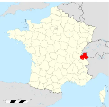 Figure 2 : Répartition géographique des AOP et IGP en Savoie et Haute-Savoie (d’après Penelope,  stagiaire ceraq 2018) 