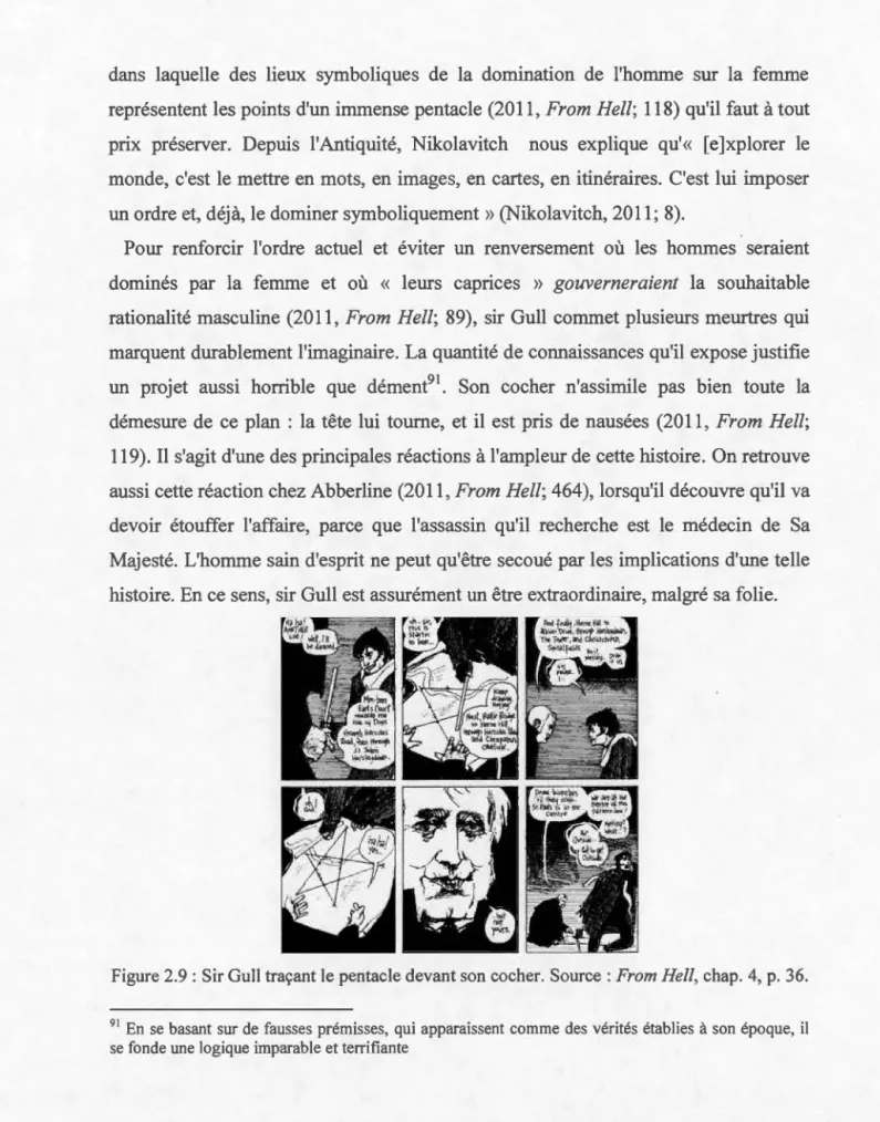 Figure 2.9  :  Sir Gull traçant le  pentacle devant  so n cocher.  Source  :From  H e ll ,  chap