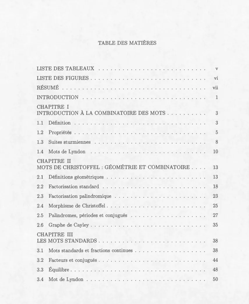 TABLE  DES  MATIÈRES 