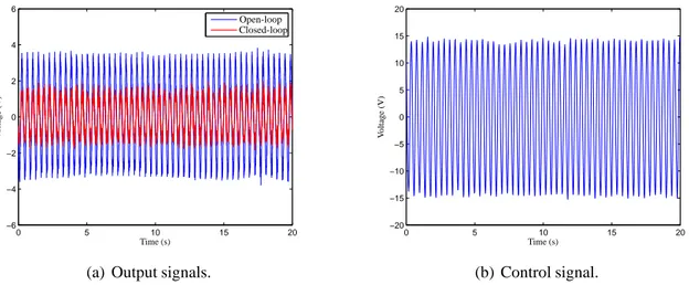 Figure 2.14 - Experimental response when the structure is excited in its natural frequency.