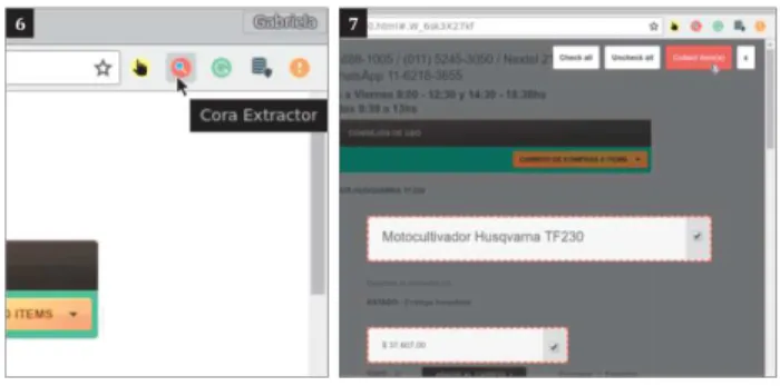 Fig. 5. Extracting items by using the “Molamaq” template