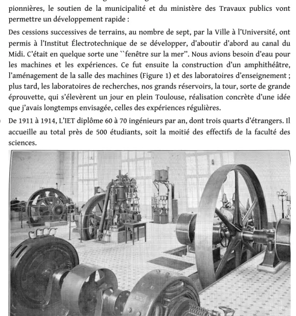 Figure 1 [Fichier IET14_Fig_p9.jpg] - Le laboratoire de Mécanique appliquée de l’IET en 1914.