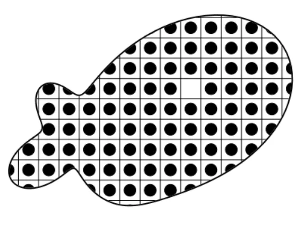 Figure 1.1 – Exemple stylisé de matériau présentant une structure microscopique pério- pério-dique perturbée par un défaut