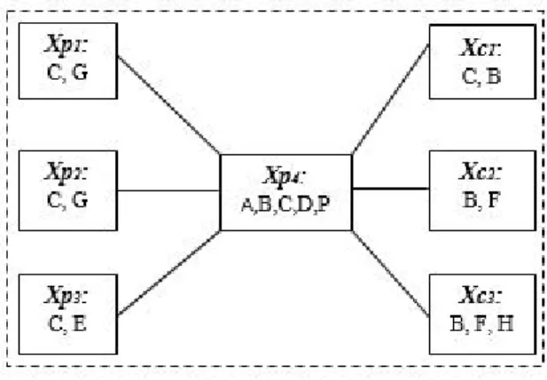Figure 3 depicts an example of a supply chain encoded in a cluster graph, X p4  being the refinery