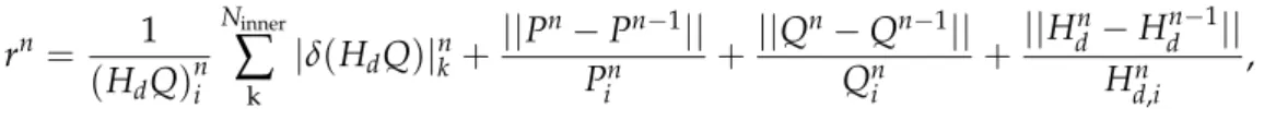 Figure 3.2a displays the evolution of r on a logarithmic scale as a function of the number of iterations for the three methods