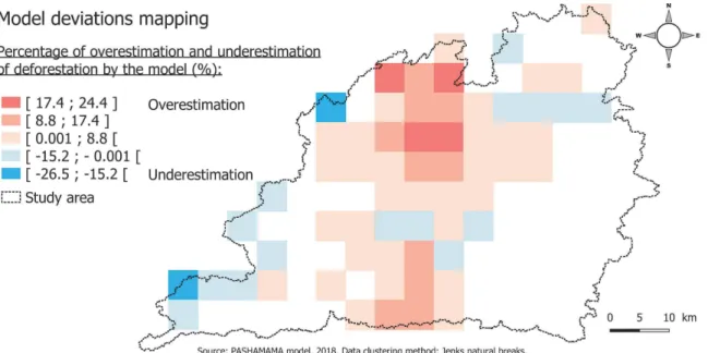 Fig. 2. Deforestation error by grid (in 1990)