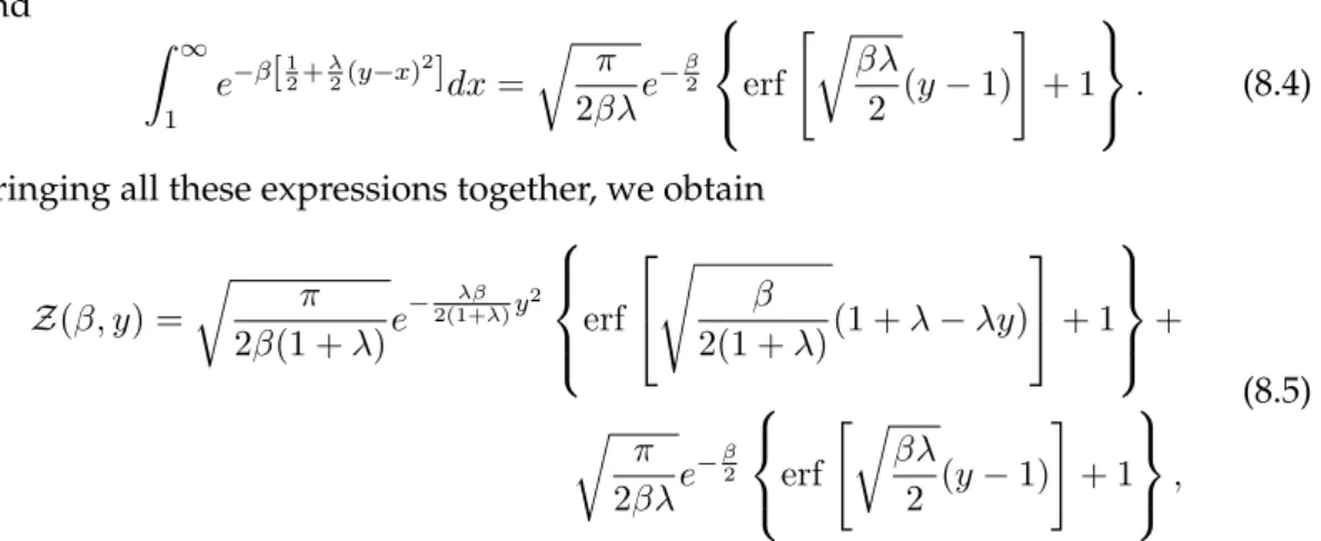 Figure 8.1: Mechanical response of a single bond in a hard device (im- (im-posed y) at several values of temperature for λ = 1: (a) free energy; (b) averaged tension.