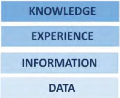 Figure 19. Positioning of an experience in the triplet Data-Information-Knowledge. Adapted from  (Beler, 2008) 
