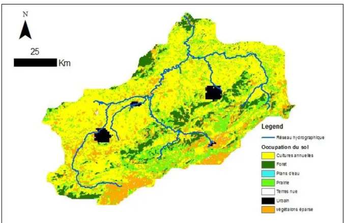 Figure  10  :  Carte  d’occupation  du  sol  du  bassin  versant  de  la  Tafna  (modifiée  de 
