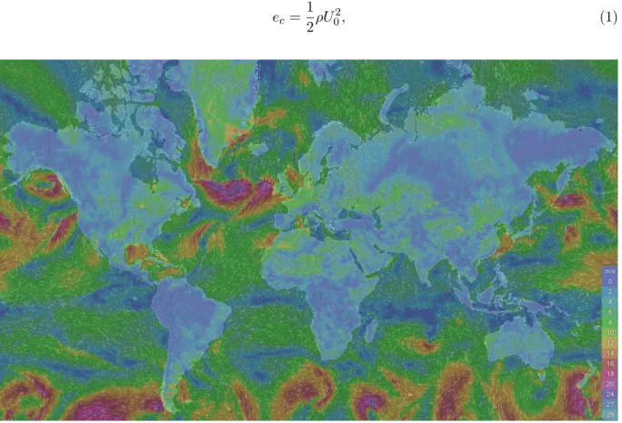 Figure 3 – Vent instantann´e le 04/03/2016 ` a une altitude approximative de 100 m. Les donn´ees