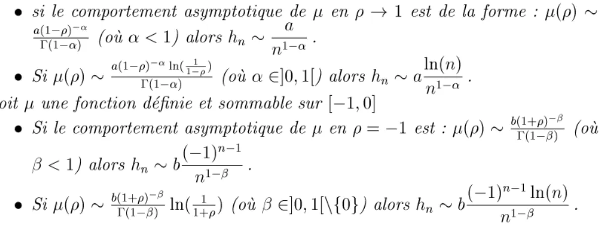 tableau 2.1 et d emontrer le lemme, il ne reste plus qu' a montrer h ln( 1  ) i   (1 )  et ln h ln( 1  ) i  ln  11  
