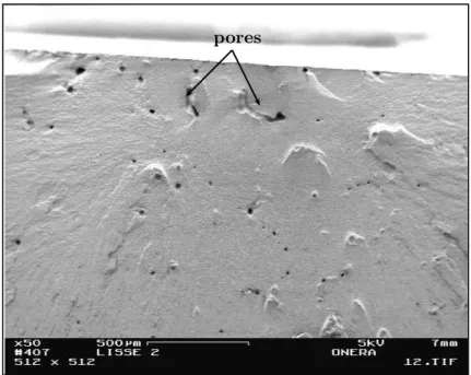 Fig. 3.35 – D´etail du faci`es de rupture de l’´eprouvette lisse.