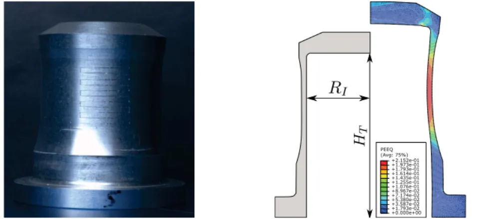 Figure 2 shows the results of an experimental test with an impact velocity V i = 63 .5 m/s and its comparison