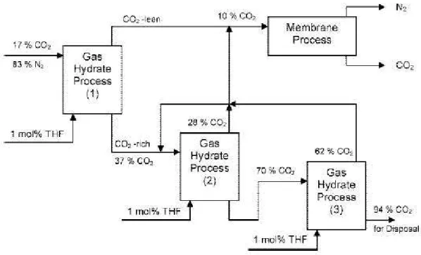 Figure 8. Procédé de captage du CO 2  à pression modérée, selon  Linga et al., 2007 