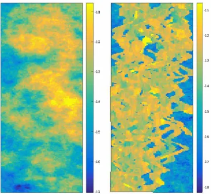 Fig. 5  Log-penneability field on the 13th and 84th layers 