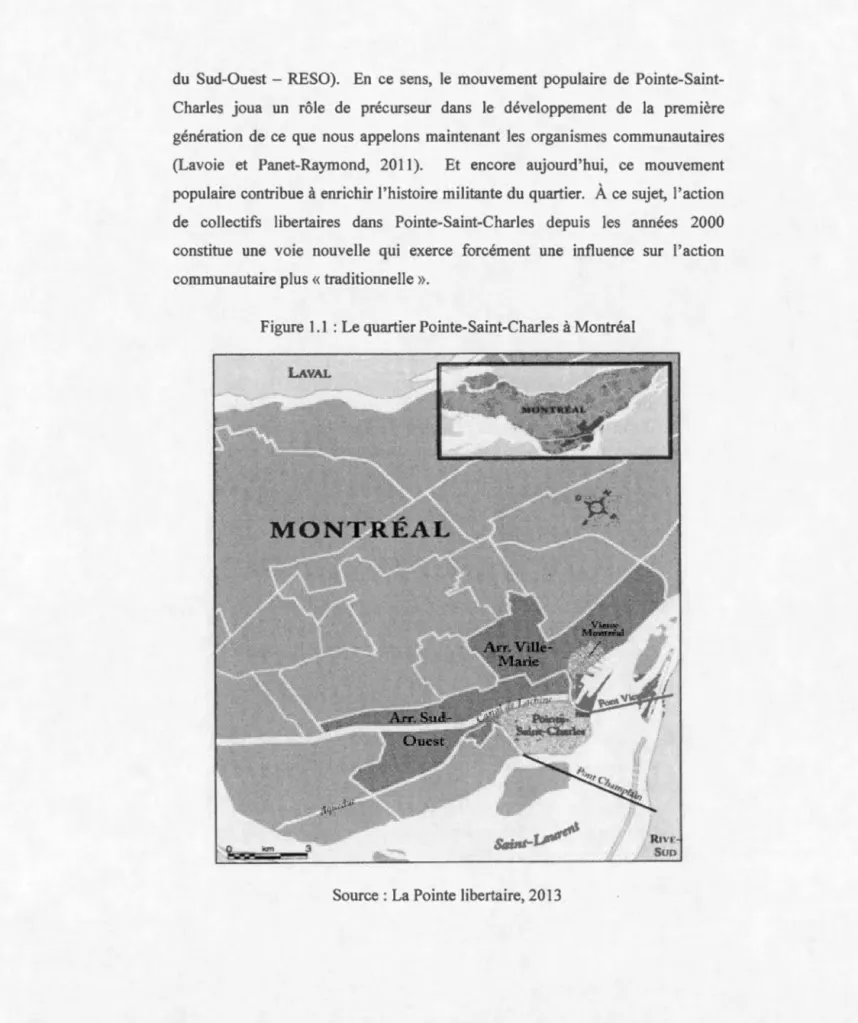 Figure  1.1  :  Le  quartier  Pointe-Saint-Charles à  Montréal 