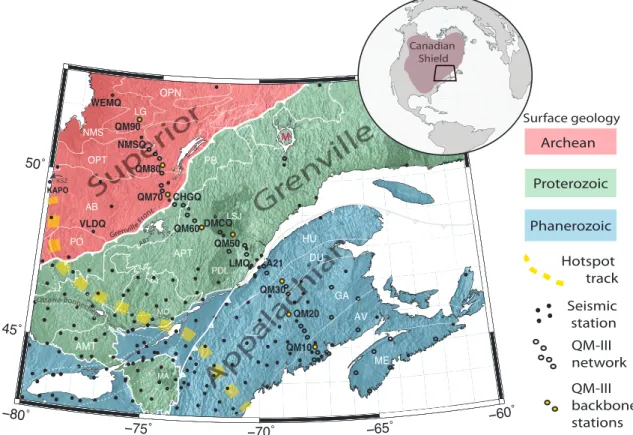 Figure 1. Geological map of the study area showing geologic boundaries and station locations