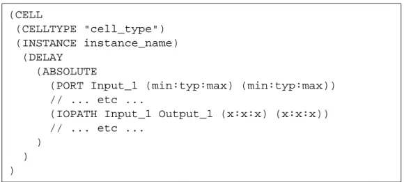 Table 4.1: Example of SDF timing information for a given instance_name gate.
