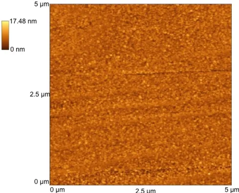 Figure 3.7: AFM micrograph of the CrN-WC sample deposited on Si.