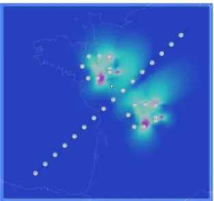 Figure 3.22: The Lyapunov exponents have low values at the level of the “Miles In Trail” organized traffic, and high values in zones of disordered traffic