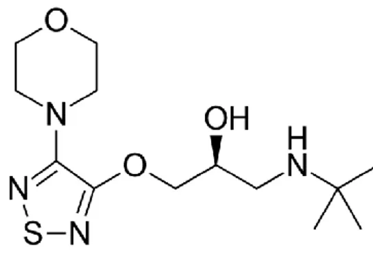 Figure 8 : représentation de la structure chimique du timolol, d’après PubChem Compound Database 2017 